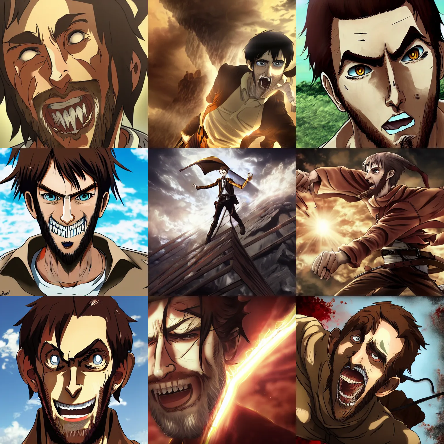 Prompt: Asmongold in Attack on Titan, digital art, 4k