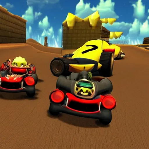 Image similar to mariokart delux mad max version