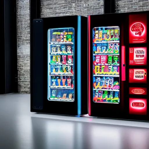 Image similar to award winning product photography of a vending machine designed by jony ive, studio lighting, white background, 8 k, ultra detailed,