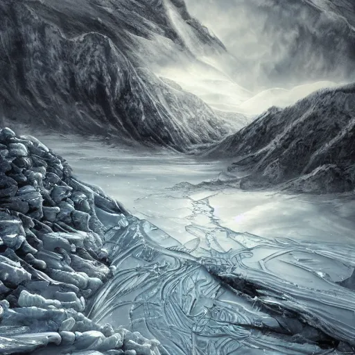 Prompt: icy landscape, hyper detailed