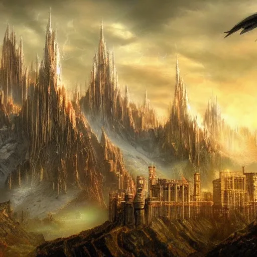 Image similar to fantasy cities, elven.