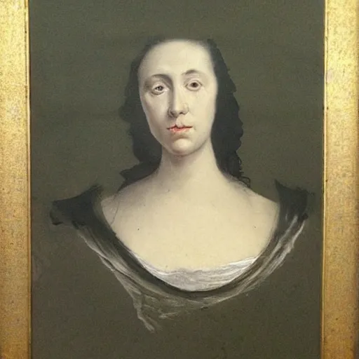 Image similar to ink water portrait of a woman by an old master