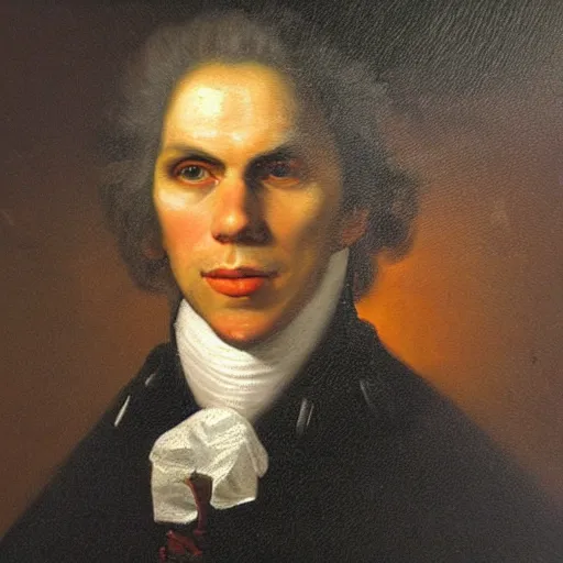 Image similar to An 18th century oil painting of Jerma985, portrait of Jerma985, grainy, realistic, very realistic, hyperrealistic, highly detailed, very detailed, extremely detailed, very neat, very epic, very cool, detailed, trending on artstation