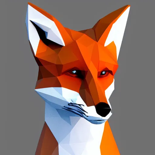 Image similar to a fox as a low poly count portrait