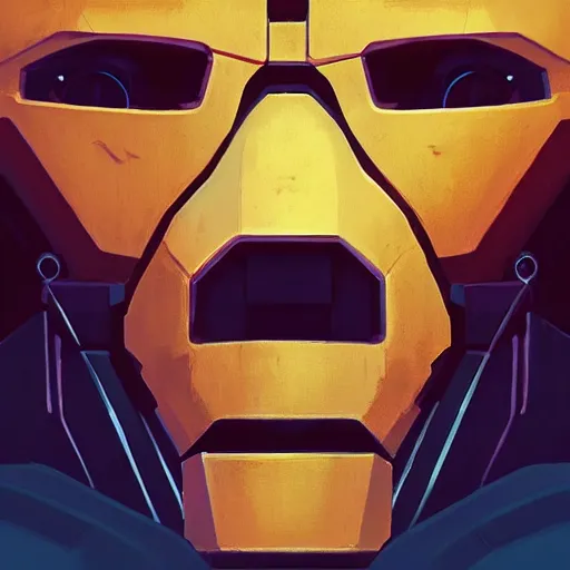 Image similar to face icon stylized minimalist mechwarrior, loftis, cory behance hd by jesper ejsing, by rhads, makoto shinkai and lois van baarle, ilya kuvshinov, rossdraws global illumination