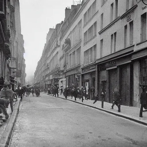 Prompt: une rue de paris en 1 9 4 0