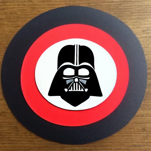 Image similar to symmetrical die cut sticker, darth vader