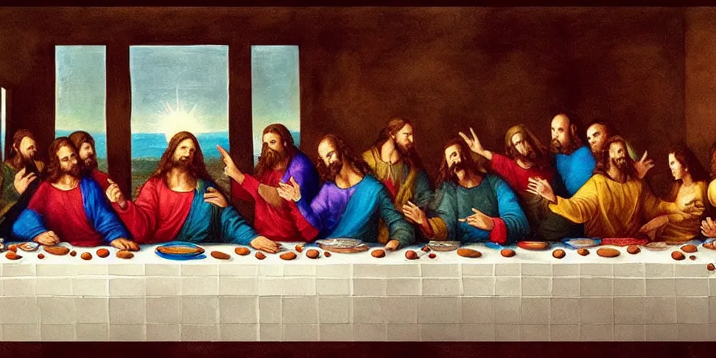 the last supper painting, but with Marvel's Avengers | Stable Diffusion ...