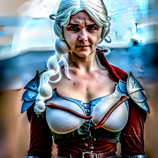 Prompt: cirilla cosplay, desert, professional shooting, natural light, anatomically correct body, beautiful face, many details, super realistic, high quality, 8 k