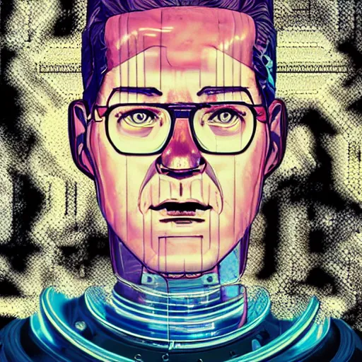 Prompt: portrait of a space hank hill. intricate abstract. cyberpunk, vhs glitch. full face broken helmet. intricate artwork. nightmare fuel. terrifying. empty oxygen tank. by Tooth Wu, octane render, trending on artstation, greg rutkowski very coherent symmetrical artwork. cinematic, hyper realism, high detail, octane render, 8k, iridescent accents, black and white