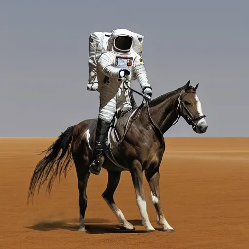 Image similar to A photo of an astronaut riding a horse