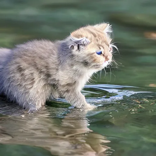 Prompt: water kitten
