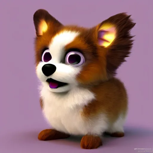 Prompt: concept art of a furby corgi toy, 3 d render, extremely detailed and lifelike, hyperrealistic