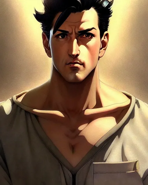 Image similar to portrait Anime 1940s Stallone Sharp fine face, pretty face, realistic shaded Perfect face, fine details. Anime. cyberpunk realistic shaded lighting by katsuhiro otomo ghost-in-the-shell, magali villeneuve, artgerm, rutkowski Jeremy Lipkin and Giuseppe Dangelico Pino and Michael Garmash and Rob Rey