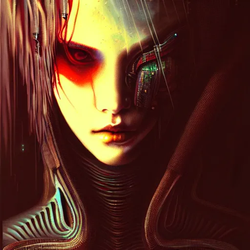 Image similar to a highly detailed long shot photo of cyberpunk female character by ayami kojima, elf, beksinski, giger, intricate, digital painting, artstation, concept art, smooth, sharp focus