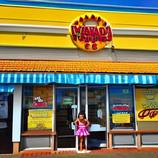 Prompt: Moana inside of a Wafflehouse