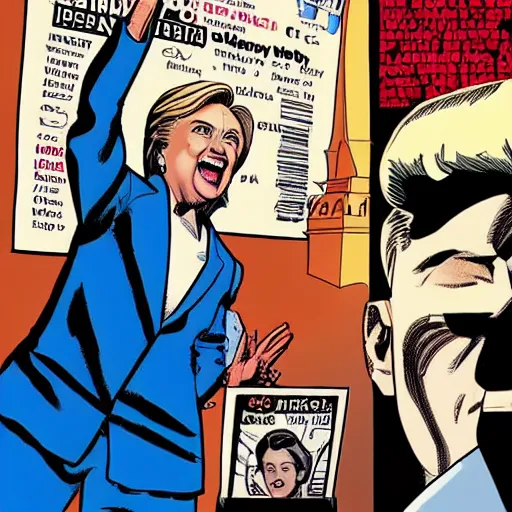 Image similar to Hillary Clinton in a Marvel Comic Book