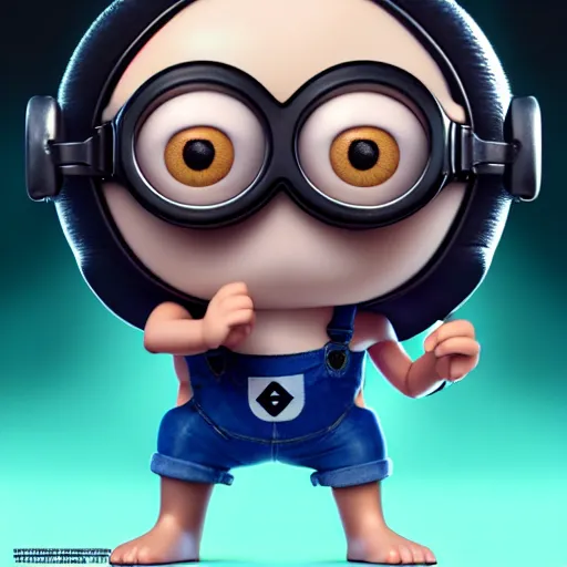 Image similar to minion funko pop, by tom bagshaw and ilya kuvshinov, rtx rendering, octane render 1 2 8 k, maya, extreme high intricate details by wlop, digital anime art by ross tran, medium shot, composition by sana takeda, dramatic lighting by greg rutkowski