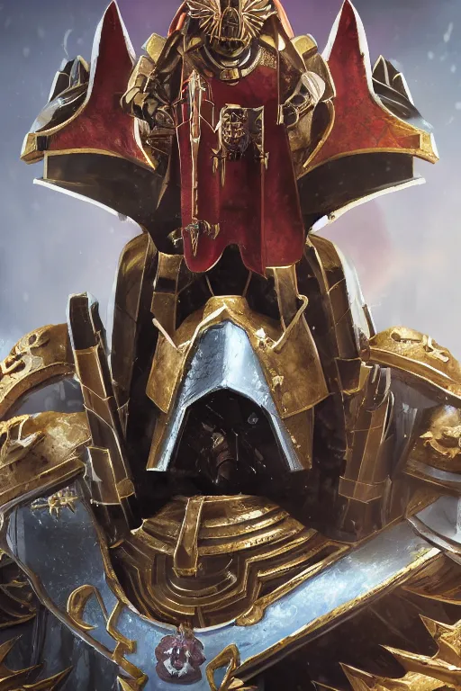 Image similar to queen portrait heros warhammer 4 0 k horus heresy fanart - the primarchs emperor by johannes helgeson animated with vfx concept artist & illustrator global illumination ray tracing hdr fanart arstation zbrush central hardmesh 8 k octane renderer comics stylized