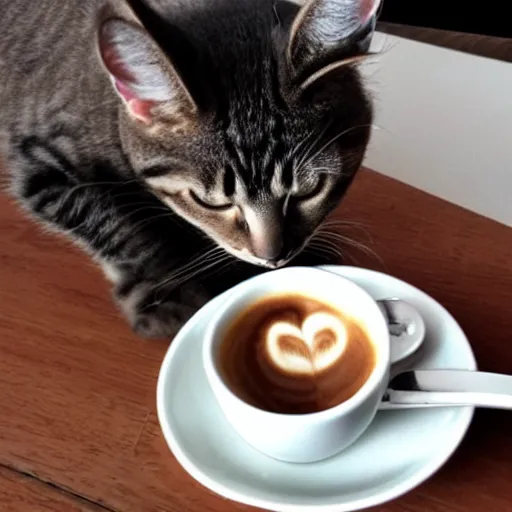 Image similar to kiwi, coffee, cat