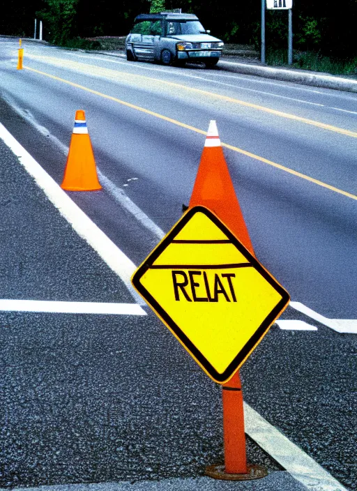 Image similar to a realistic photo of the road safety barrier, 1 9 9 0, photorealistic, reportage