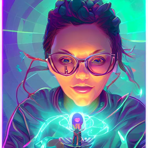 Image similar to skill magic geek inside matrix deepdream radiating a glowing aura stuff loot legends stylized digital illustration video game icon artstation lois van baarle, ilya kuvshinov, rossdraws,