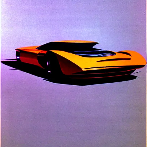 Image similar to concept art for a car huge sharp spikes, painted by syd mead, high quality