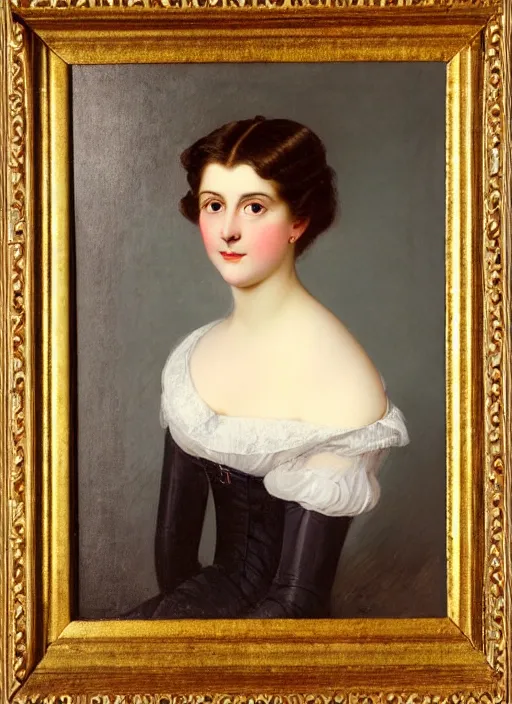 Image similar to a portrait of a pretty young lady by alfred parsons