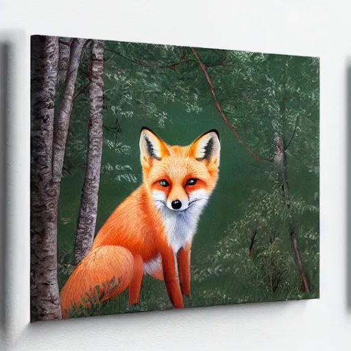 Image similar to !dream a portrait of a small Red Fox in a white magnolia forest in the style Alexandre Cabanel, wide shot