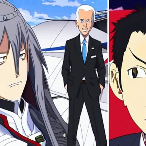 Image similar to biden in redline, anime, anime movie