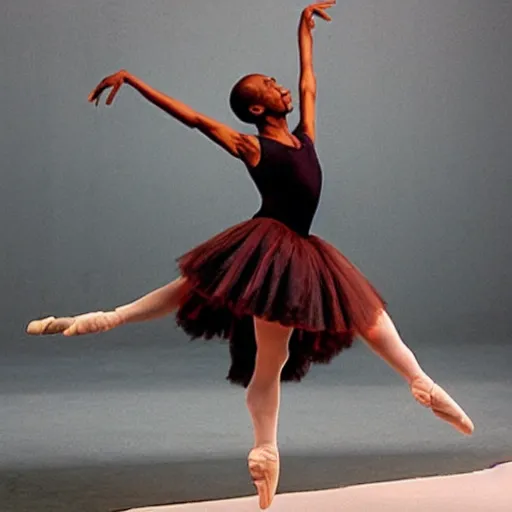 Image similar to Samuel L. Jackson as a ballerina, dancing gracefully