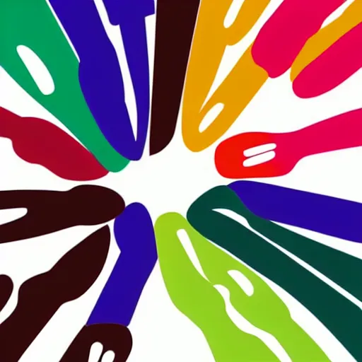 Prompt: every ethnicity of the world holding hands in a circle, minimalist cartoon art