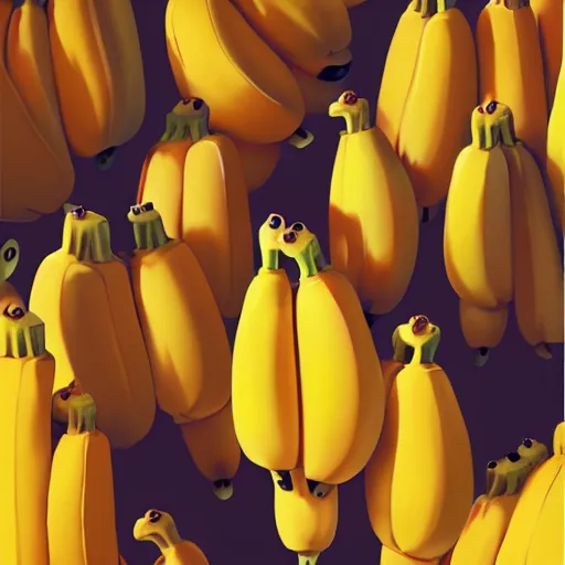 Image similar to goro fujita ilustration a full yellow bananas, painting by goro fujita, sharp focus, highly detailed, artstation