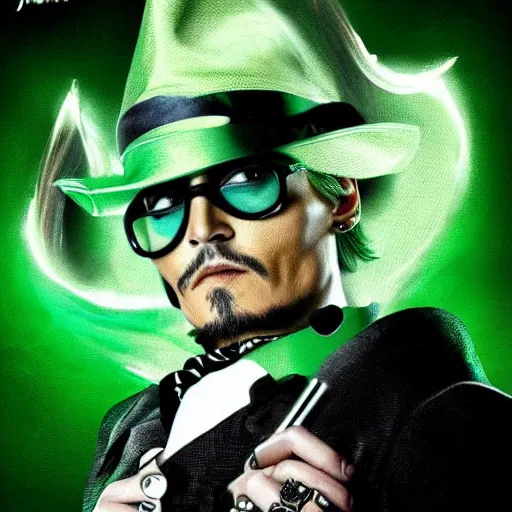 Prompt: Johnny Depp as the Riddler