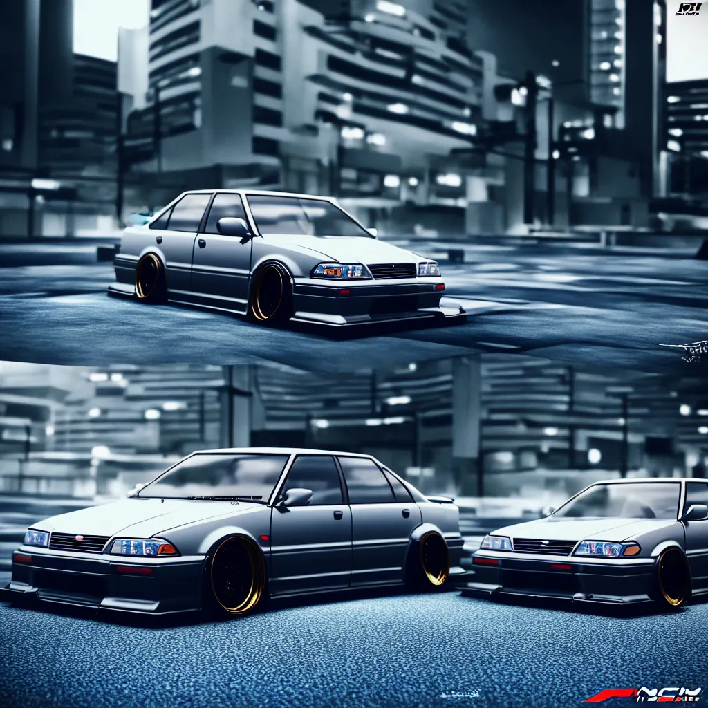 Image similar to zoom on car JZX100 twin turbo drift parked, Tokyo prefecture, Japanese architecture, city sunset mist lights, cinematic lighting, photorealistic, detailed alloy wheels, highly detailed, photoshoot