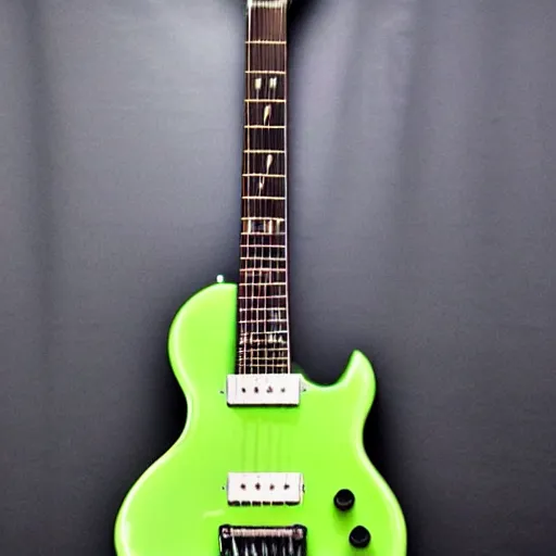 Image similar to a photo of an electric guitar made entirely out of avocado