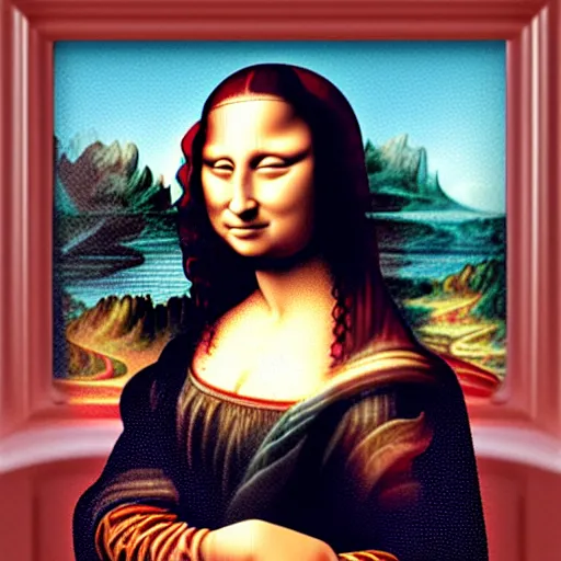 Animated Mona Lisa painted by Leonardo , Stock Video