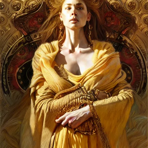Image similar to highly detailed portrait of a majestic lioness queen in the form of a beautiful woman. d & d, art by donato giancola and ruan jia and carl larsson and eugene delacroix. trending on artstation, intricate details, energetic composition, golden ratio, concept art, illustration, elegant art
