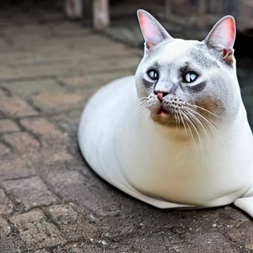 Prompt: photo of a hybrid between a cat and a seal