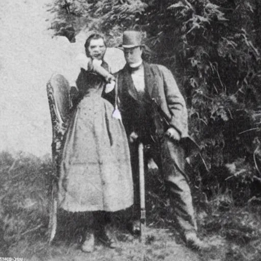 Image similar to selfie taken in 1 8 8 0 with a selfie stick