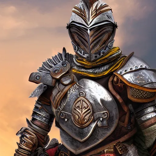 Image similar to warrior with falcon themed armour, 4k