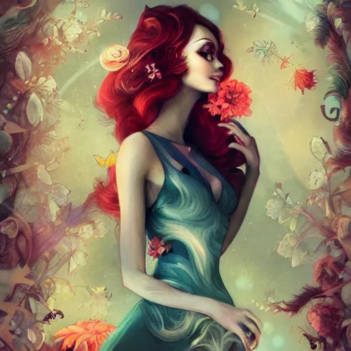 Image similar to a pinup by anna dittmann and olivia de berardinis.