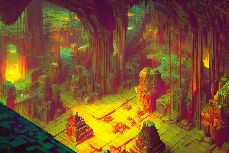 Prompt: A psychedelic rpg dungeon map rooms , vibrant color scheme, highly detailed, in the style of romanticism, cinematic, artstation, Moebius, Greg rutkowski