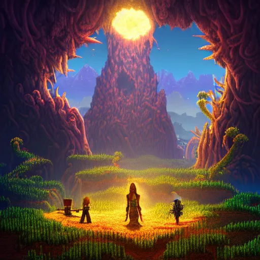 Download Journey through the vibrant fantasy world of Terraria.