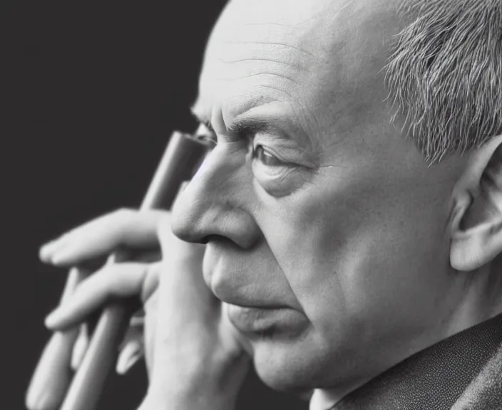 Prompt: 4 k hd, high detail photograph of serghei rachmaninoff, shot with sigma f / 4. 2, 2 5 0 mm sharp lens, wide shot, consistent, volumetric lighting, high level texture render