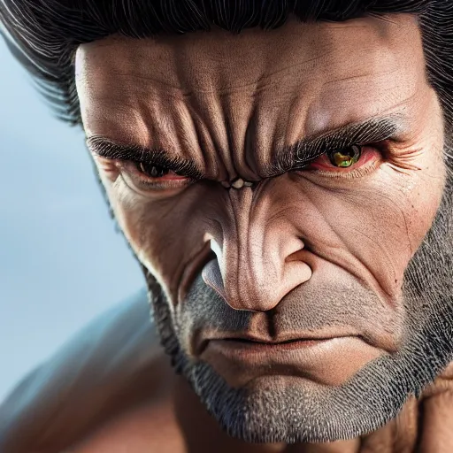 Image similar to Wolverine,muscle extremely detailed, fantastic details full face, mouth, trending on artstation, pixiv, cgsociety, hyperdetailed Unreal Engine, optimization 4k 8k ultra HD, WLOP
