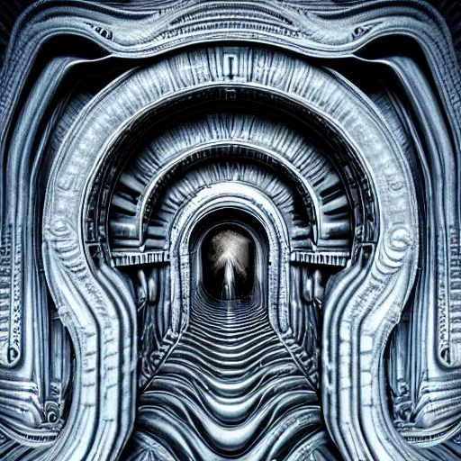 Prompt: open portal to another dimension, with white turbulent image of different time space, high detail, intricate, giger, photo realistic, 8 k