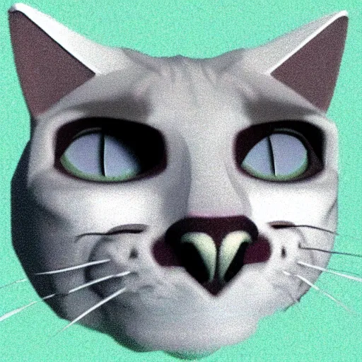 Prompt: poorly 3 d rendered cat