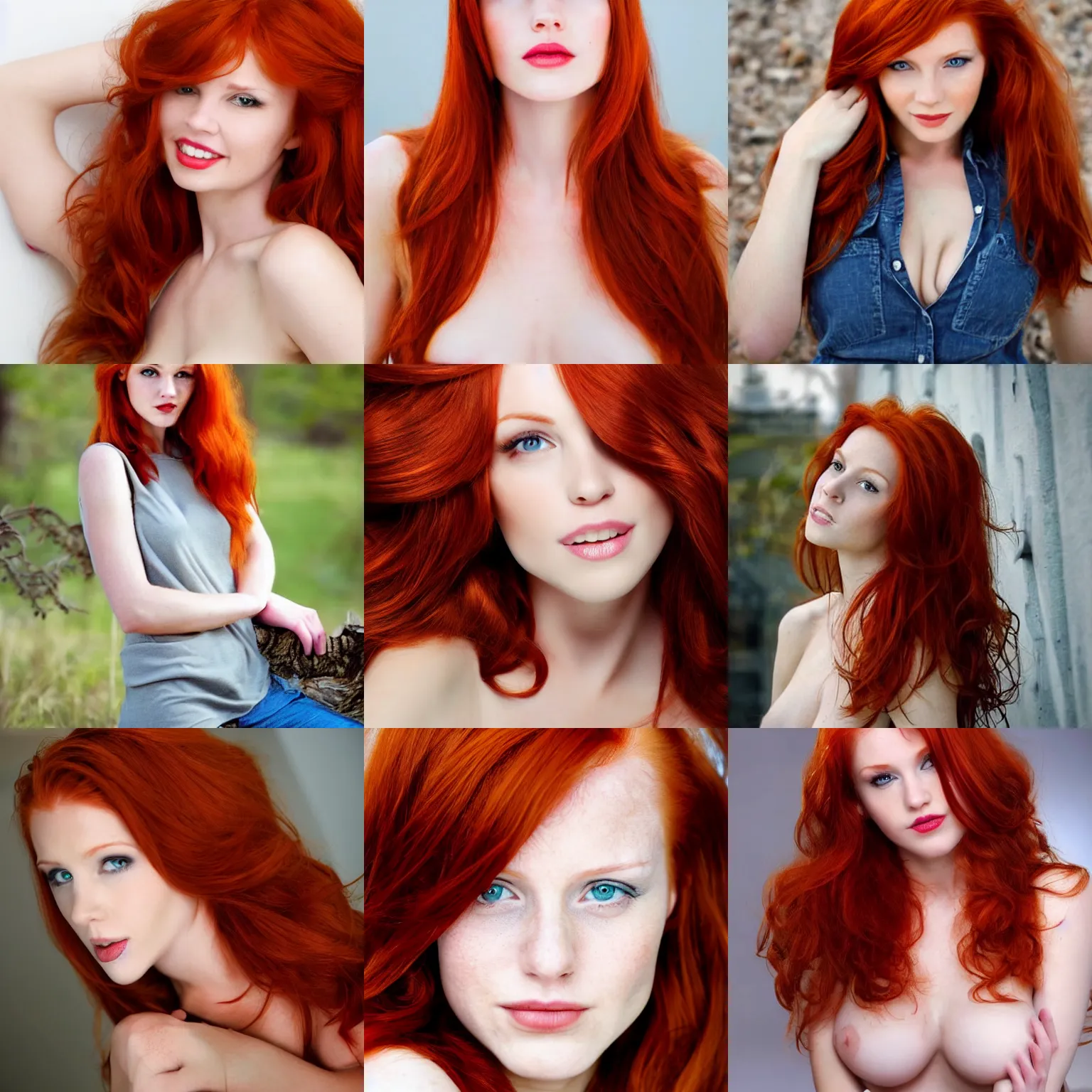 Prompt: beautiful redhead woman