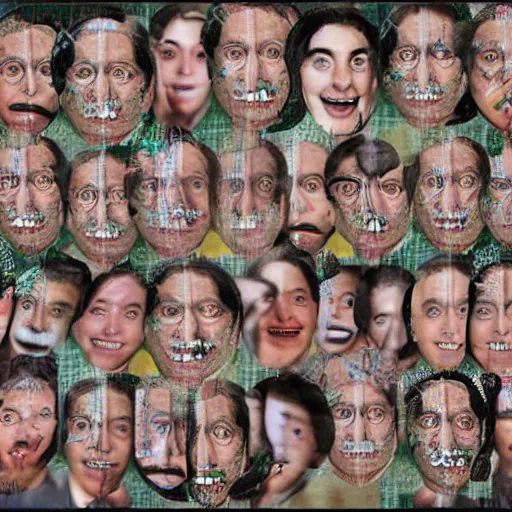 Image similar to a face made out of a collage of a million faces